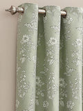 Wylder Sage Sophia Floral Jacquard Eyelet Curtains