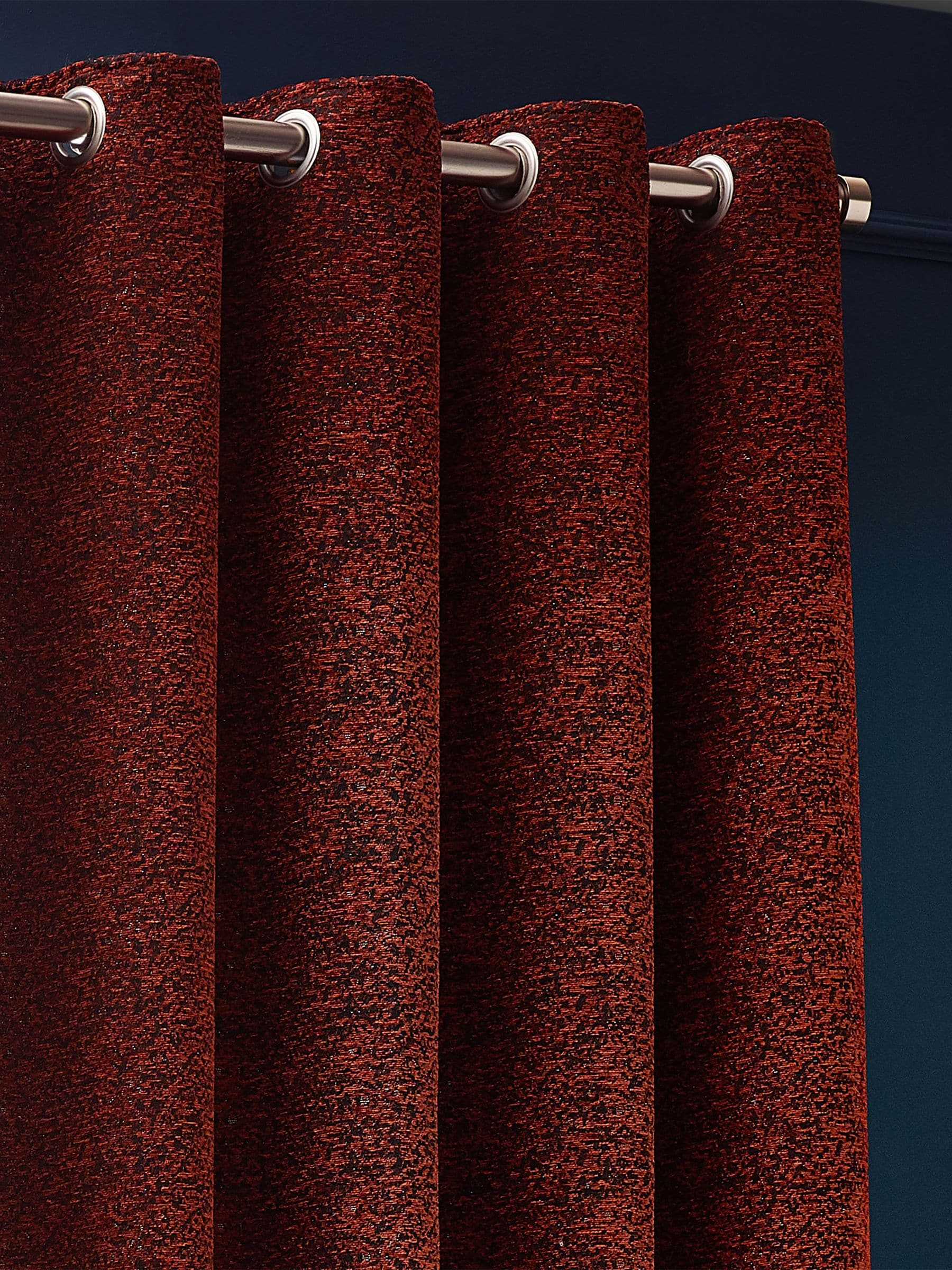 Riva Paoletti Copper Galaxy Chenille Eyelet Curtains