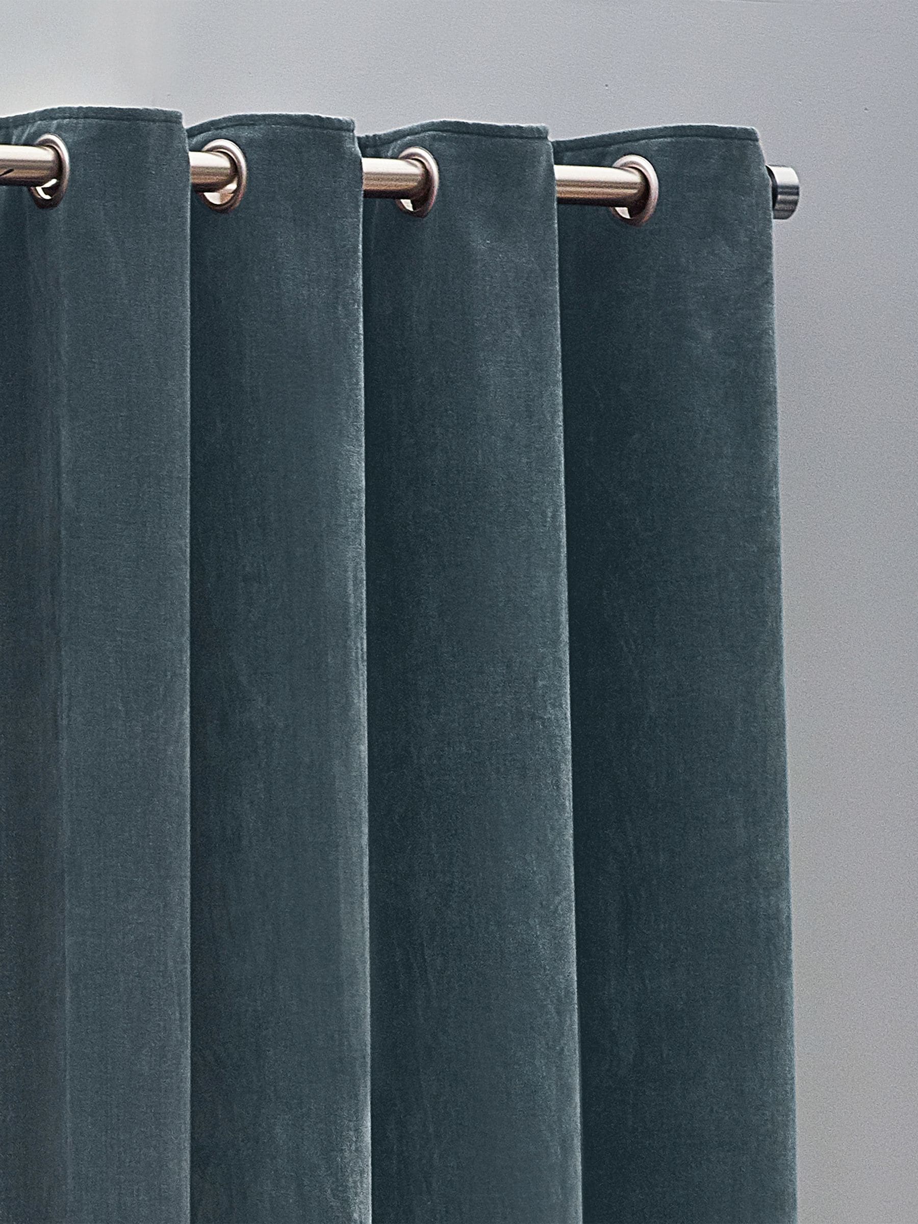 Yard Marine Blue Heavy Chenille Lined Eyelet Curtains