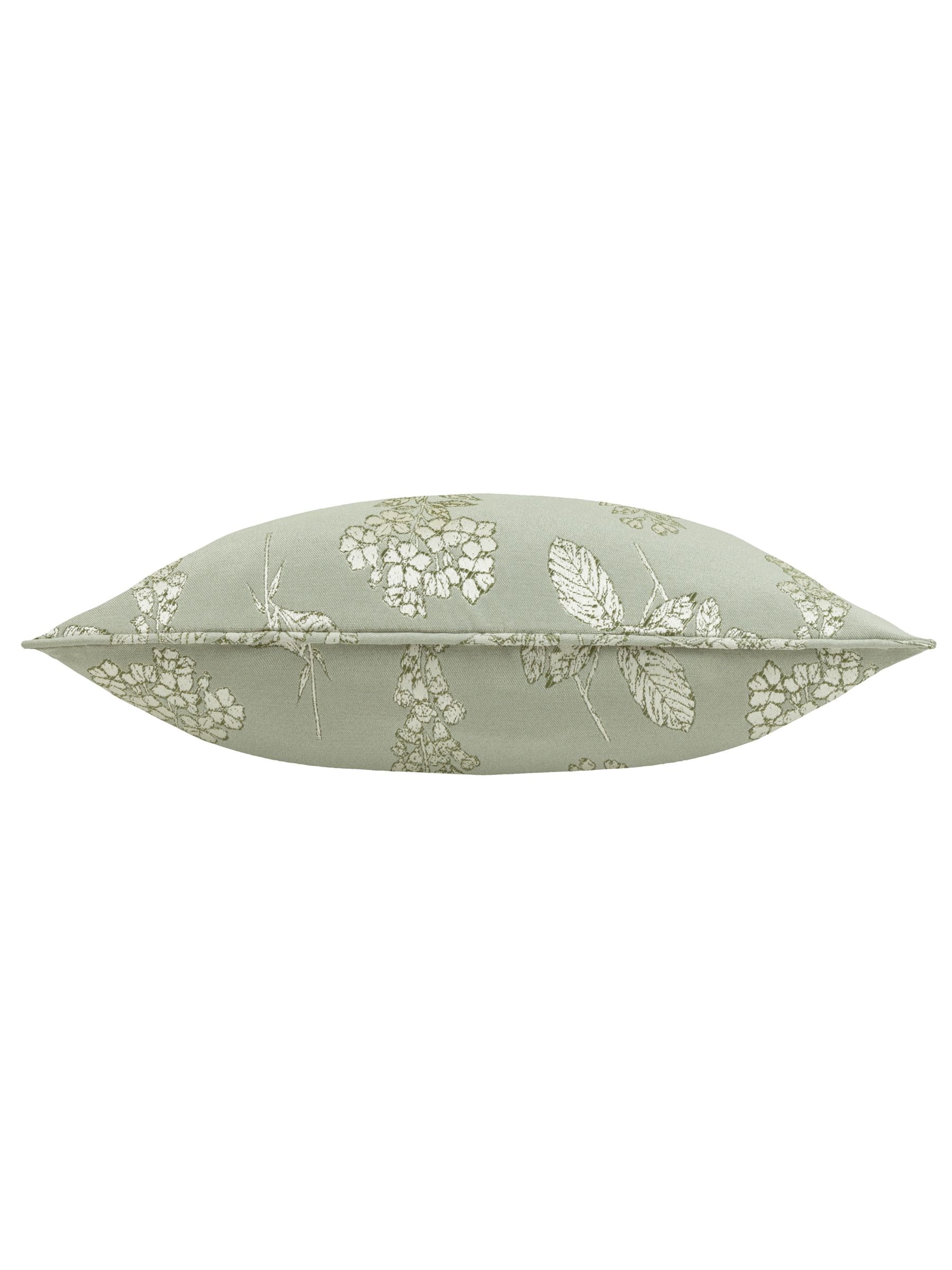 Wylder sage green floral jacquard cushion 50x50cm - British product