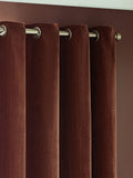 Yard Nutmeg Brown Heavy Chenille Lined Eyelet Curtains