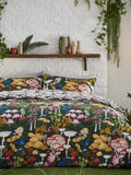 Furn Green Amanita reversible mushroom duvet cover and pillowcase set - British product
