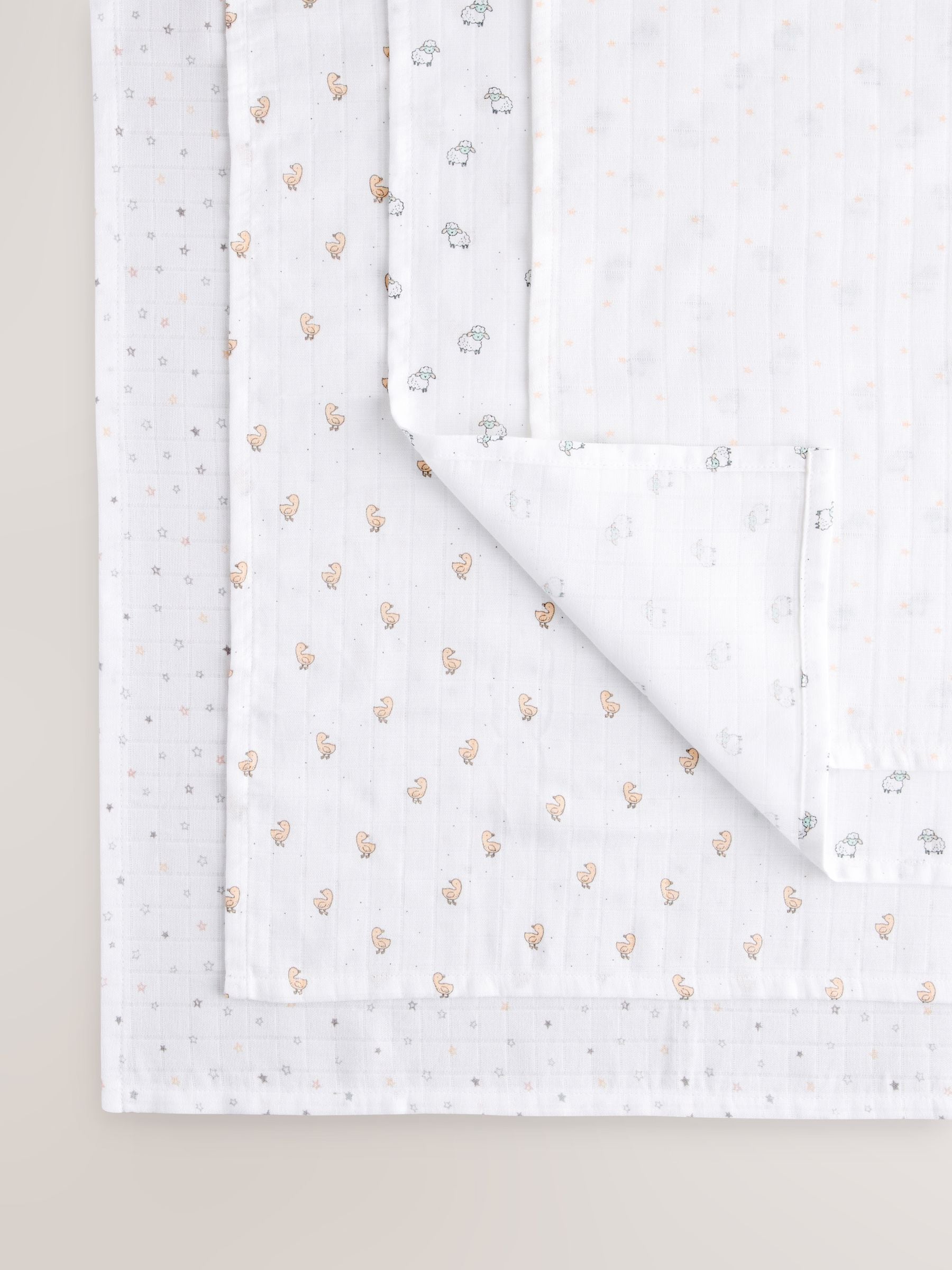 White baby muslin cloths 4 pack (British brand)