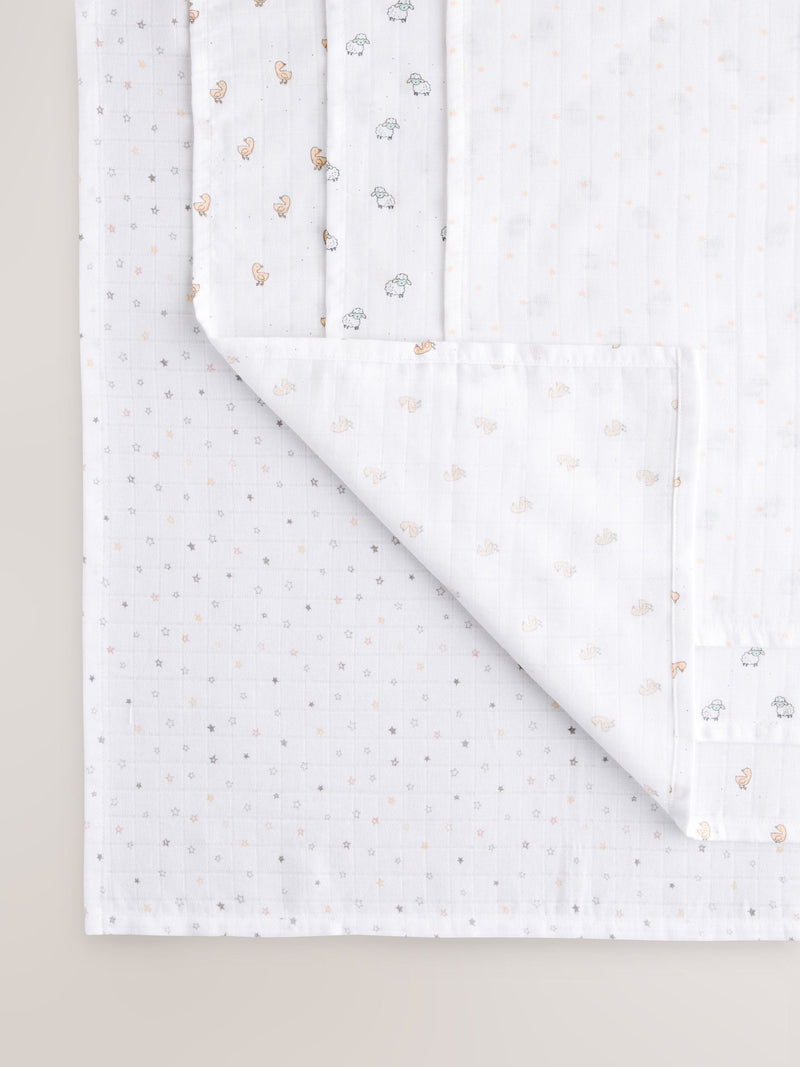 White baby muslin cloths 4 pack (British brand)