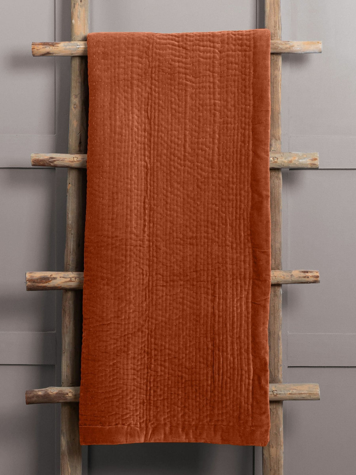 Voyage Sunset Haze quilted velvet throw, UK version