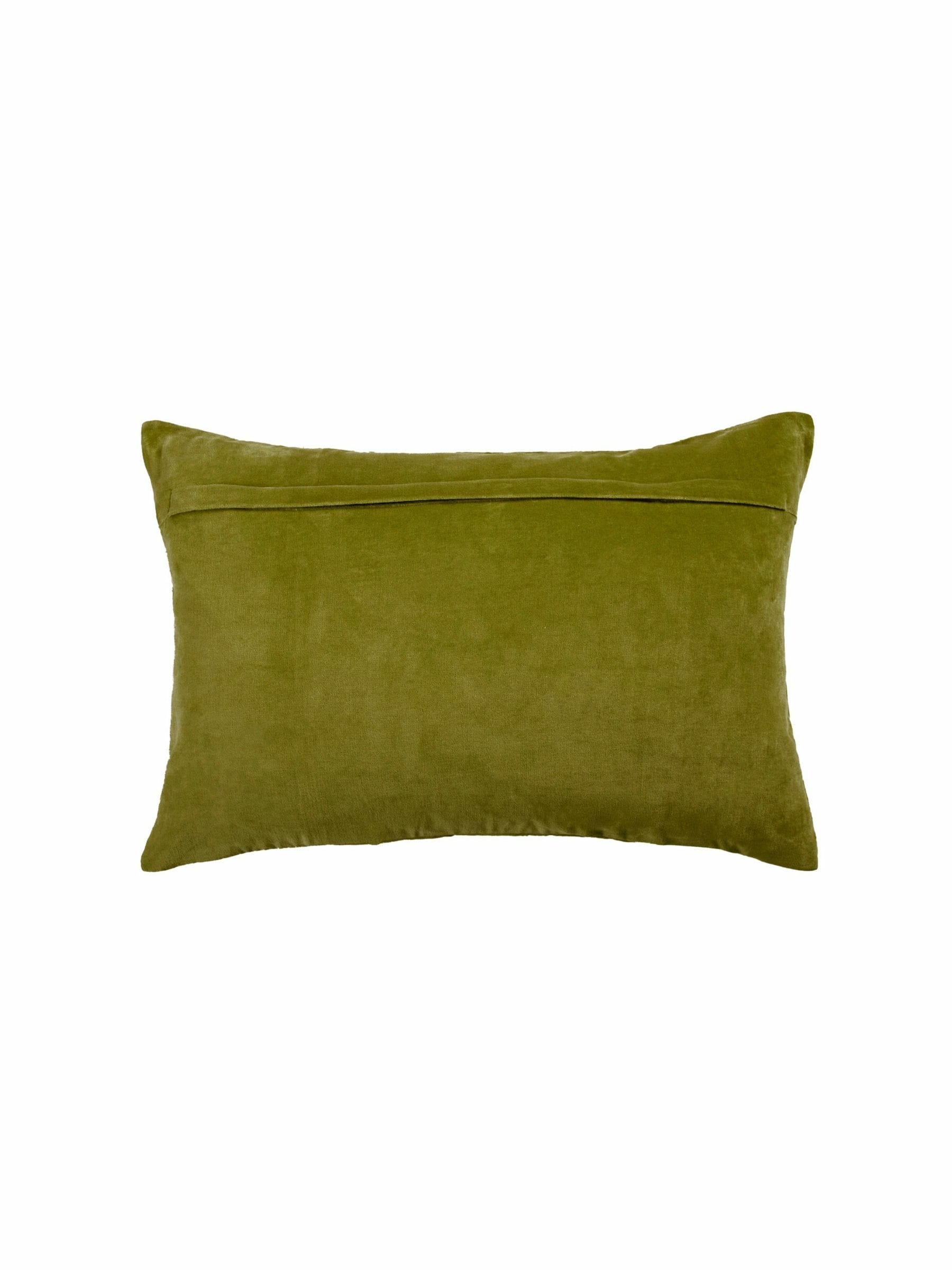 Voyage olive green boulder velvet cushion 40x60cm, UK version