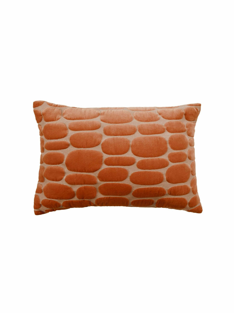 Voyage Sunset Orange Boulder Velvet Cushion
