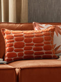 Voyage Sunset Orange Boulder Velvet Cushion