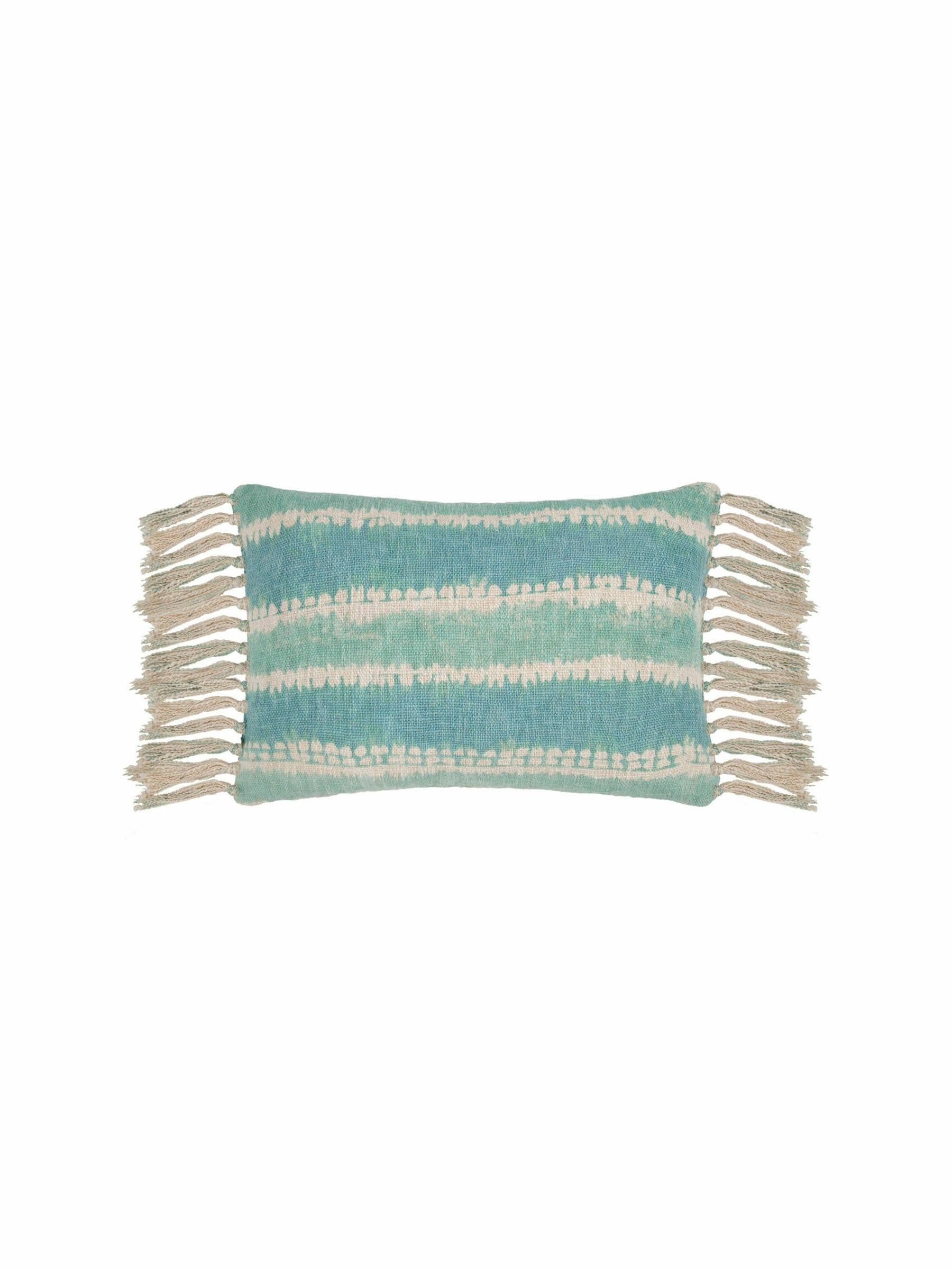 Voyage Maison Seafoam Cairns abstract fringed cushion 40x60cm (British brand)