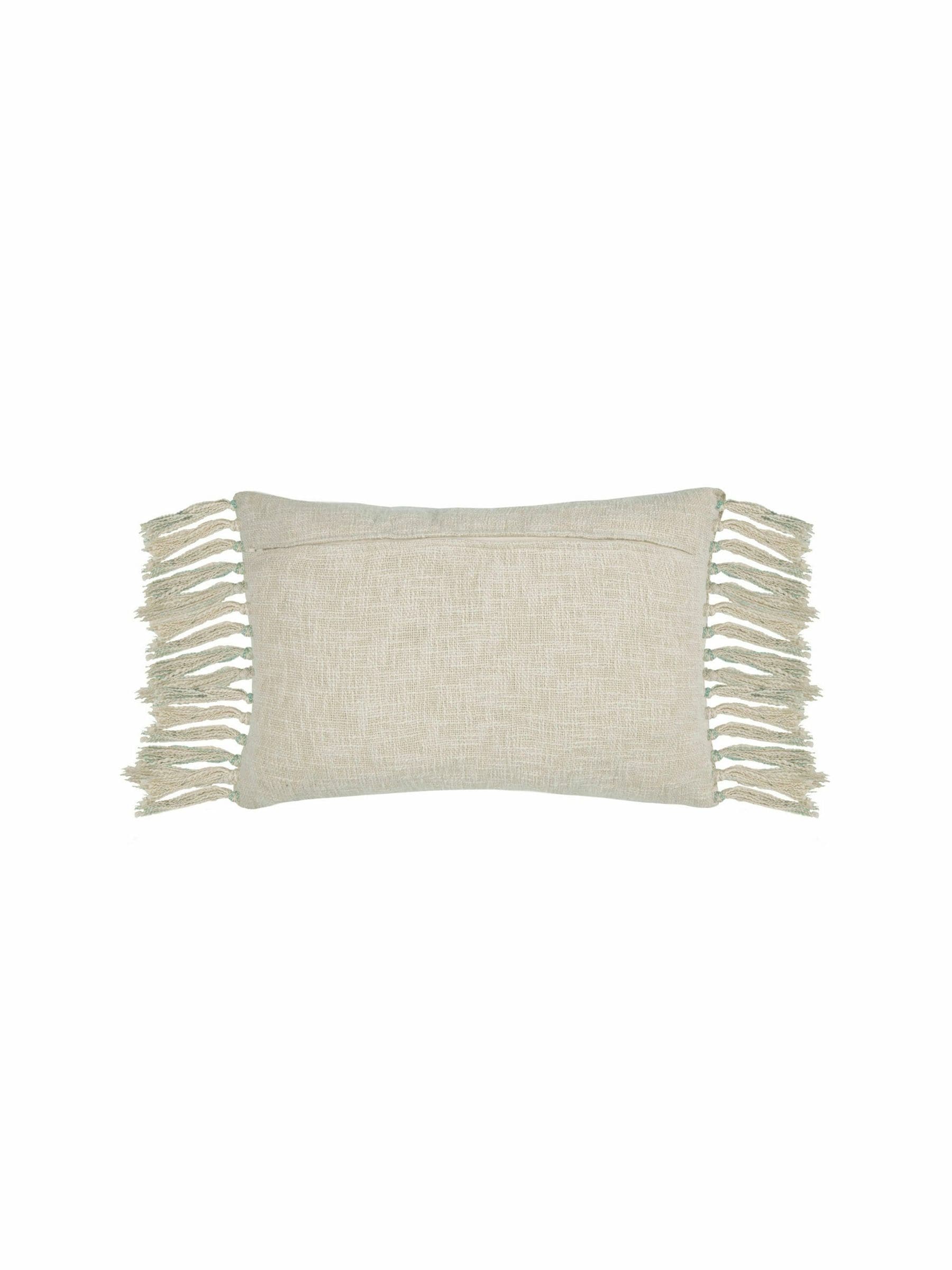 Voyage Maison Seafoam Cairns abstract fringed cushion 40x60cm (British brand)