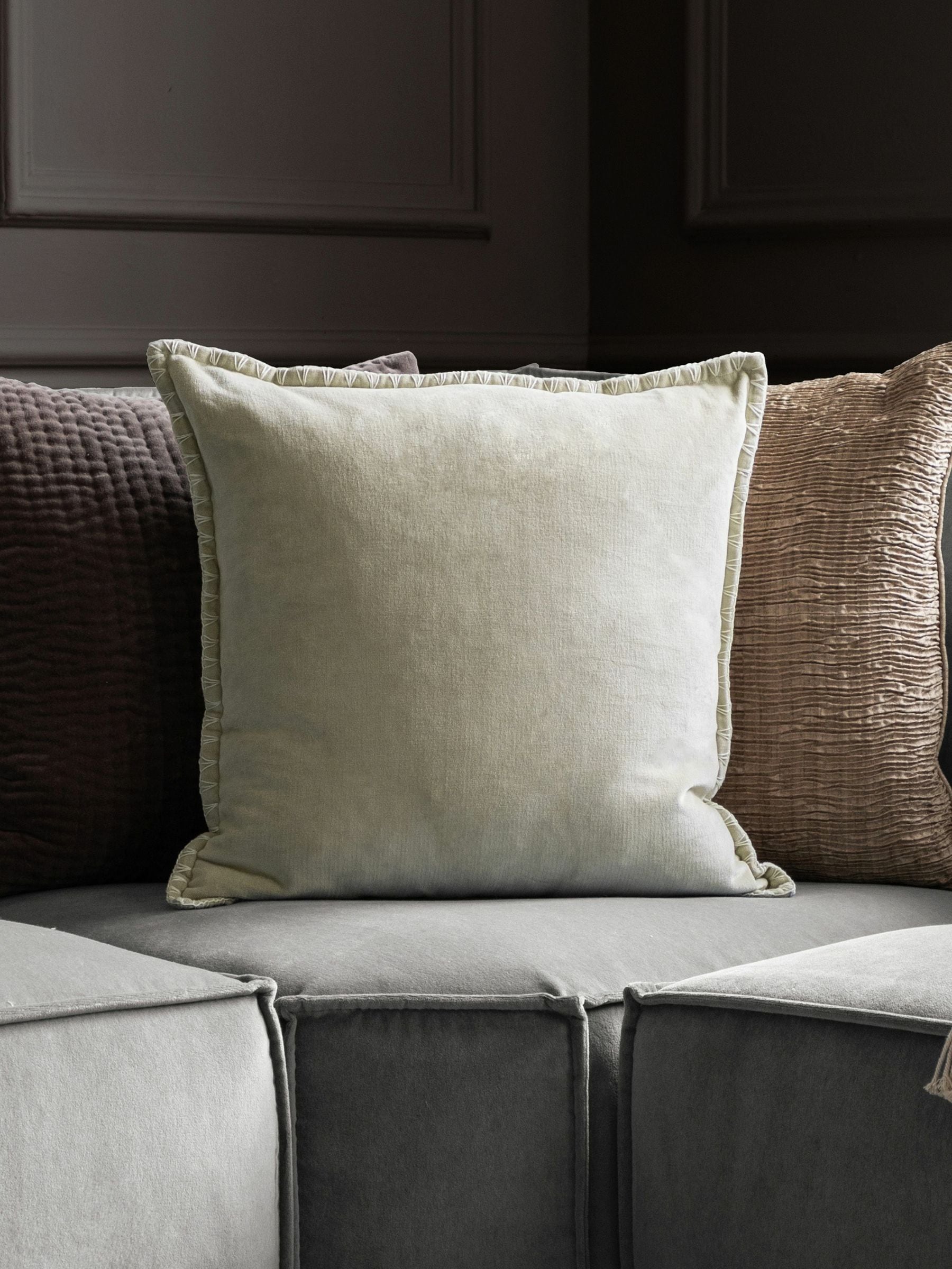 Voyage Maison blanket stitch cushion 50cm (British brand)
