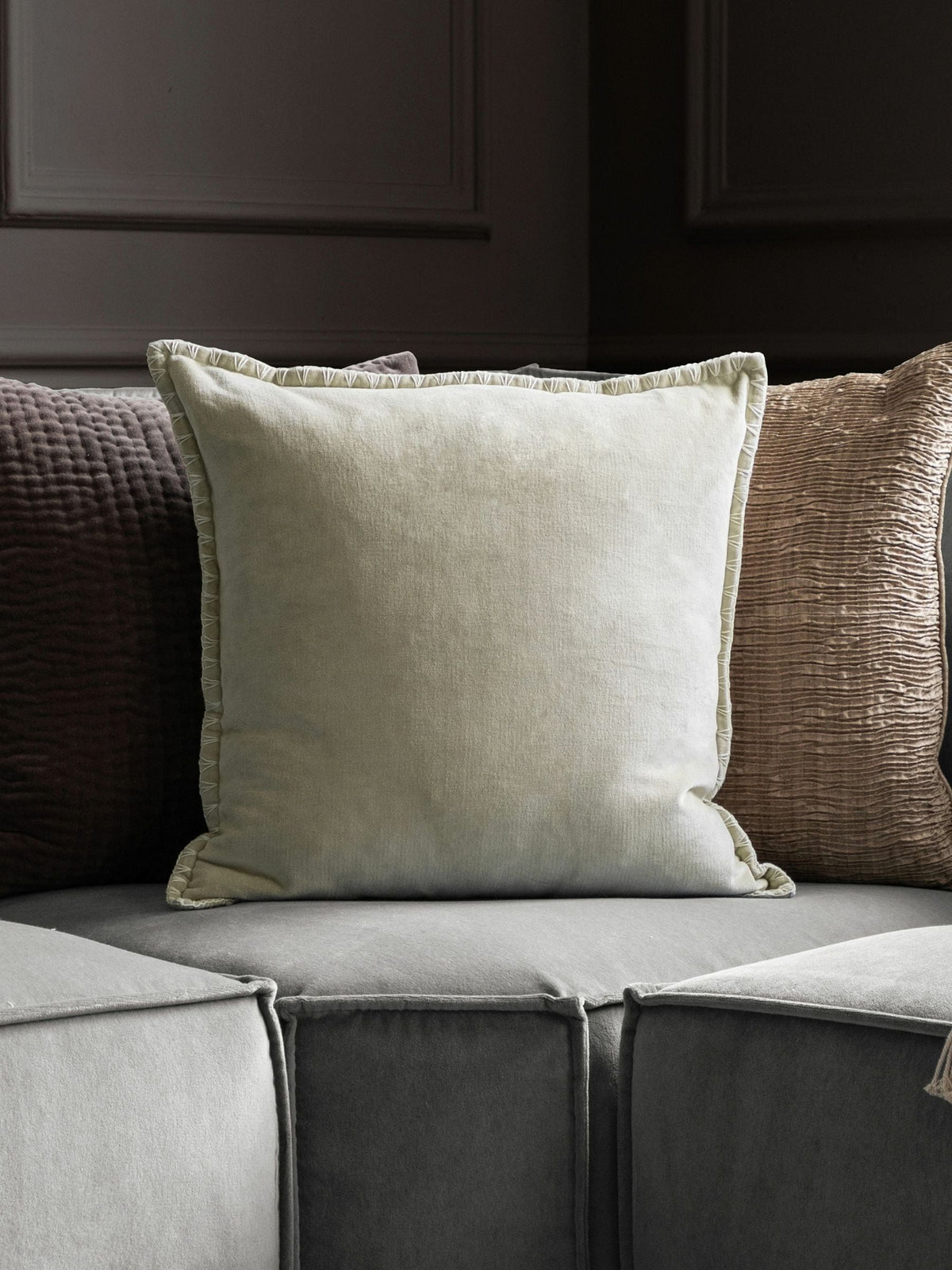 Voyage Maison blanket stitch cushion 50cm (British brand)