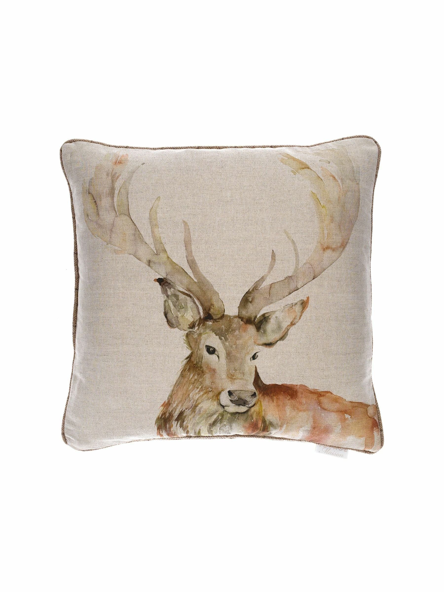 Voyage Maison cushion stag design 50cm, imported from the UK
