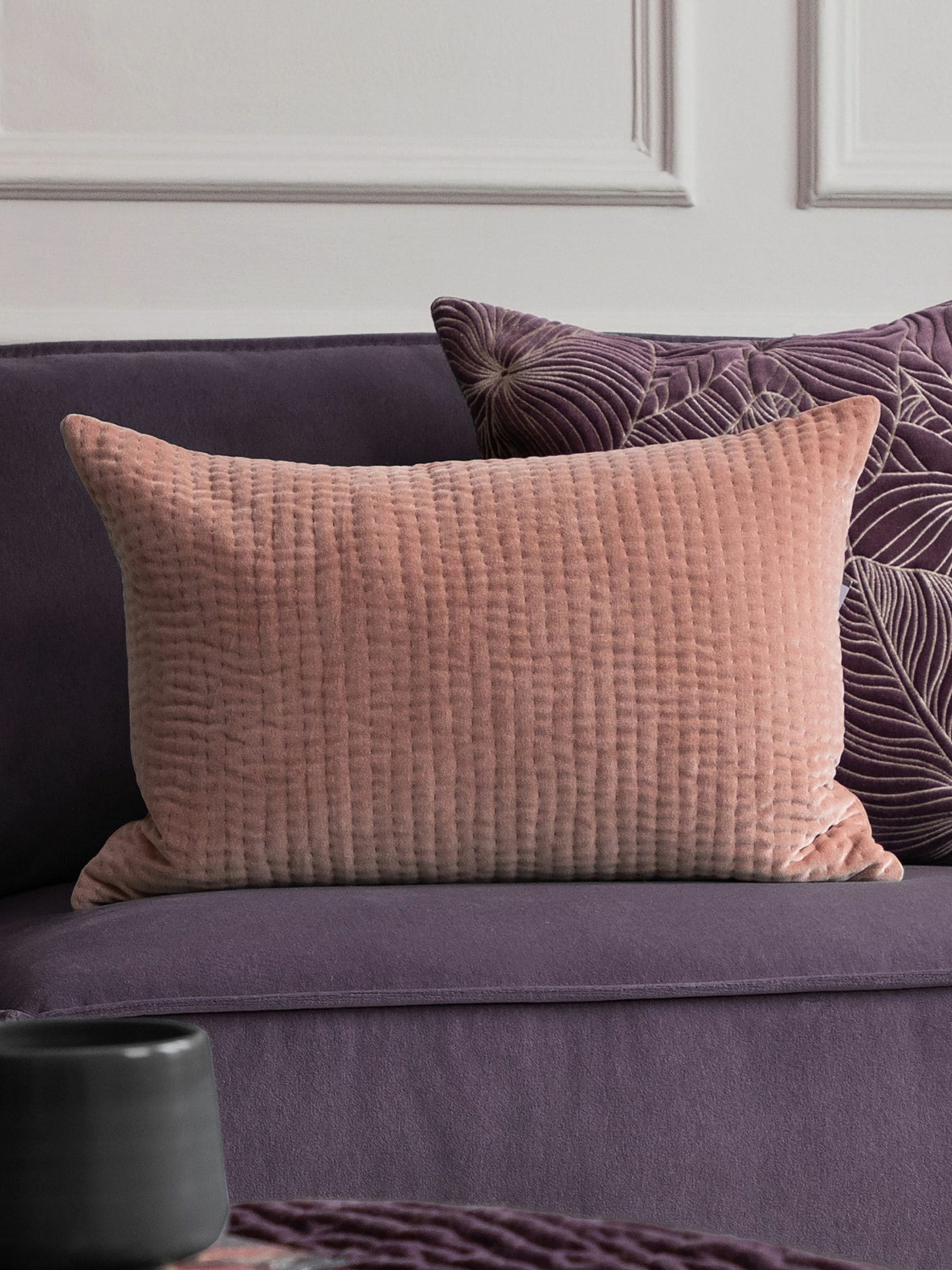 Voyage cushion coral pink 40x60cm, imported from the UK
