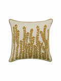 Voyage mustard herb floral piped cushion 50cm, imported from the UK