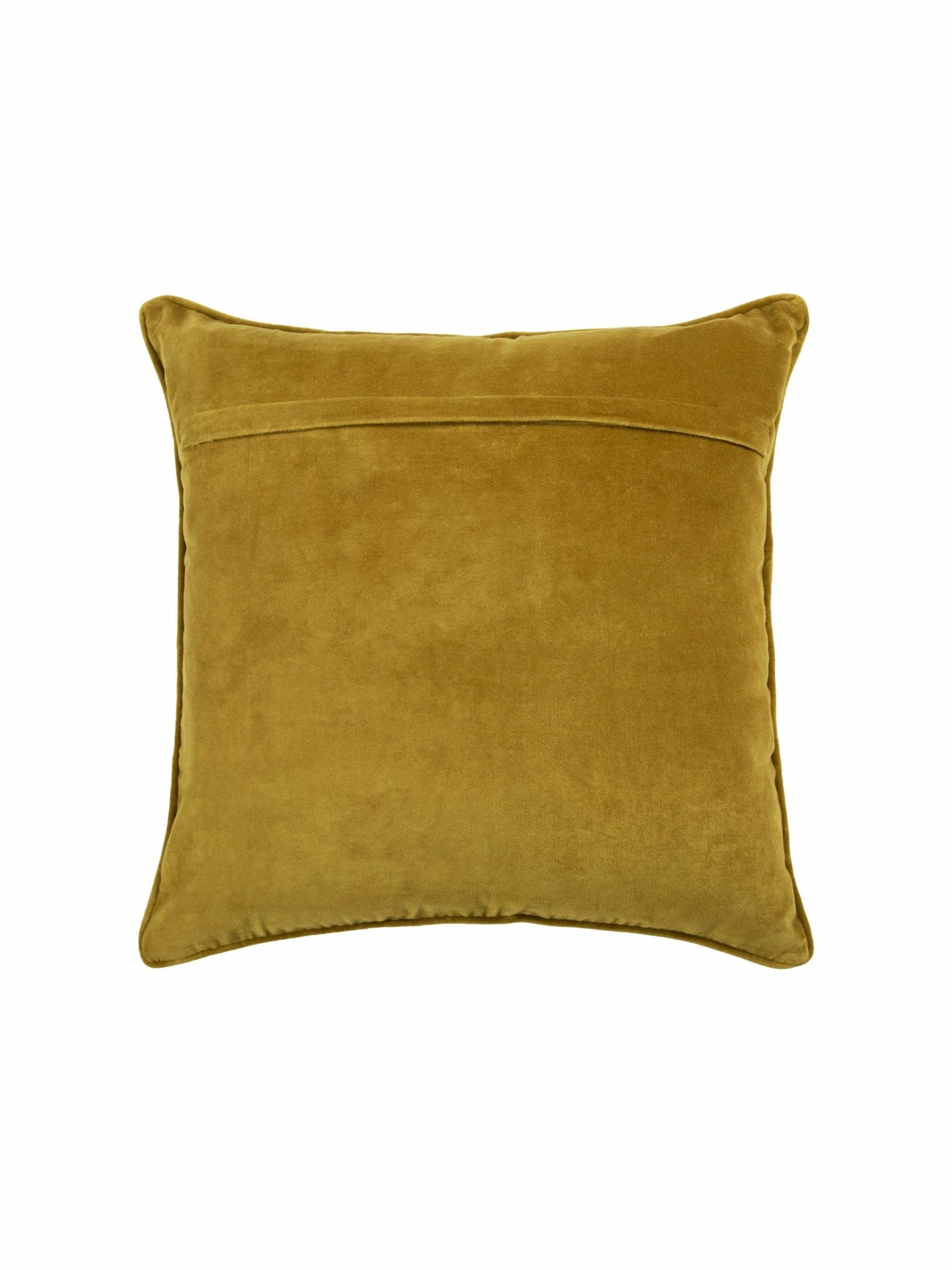Voyage mustard herb floral piped cushion 50cm, imported from the UK