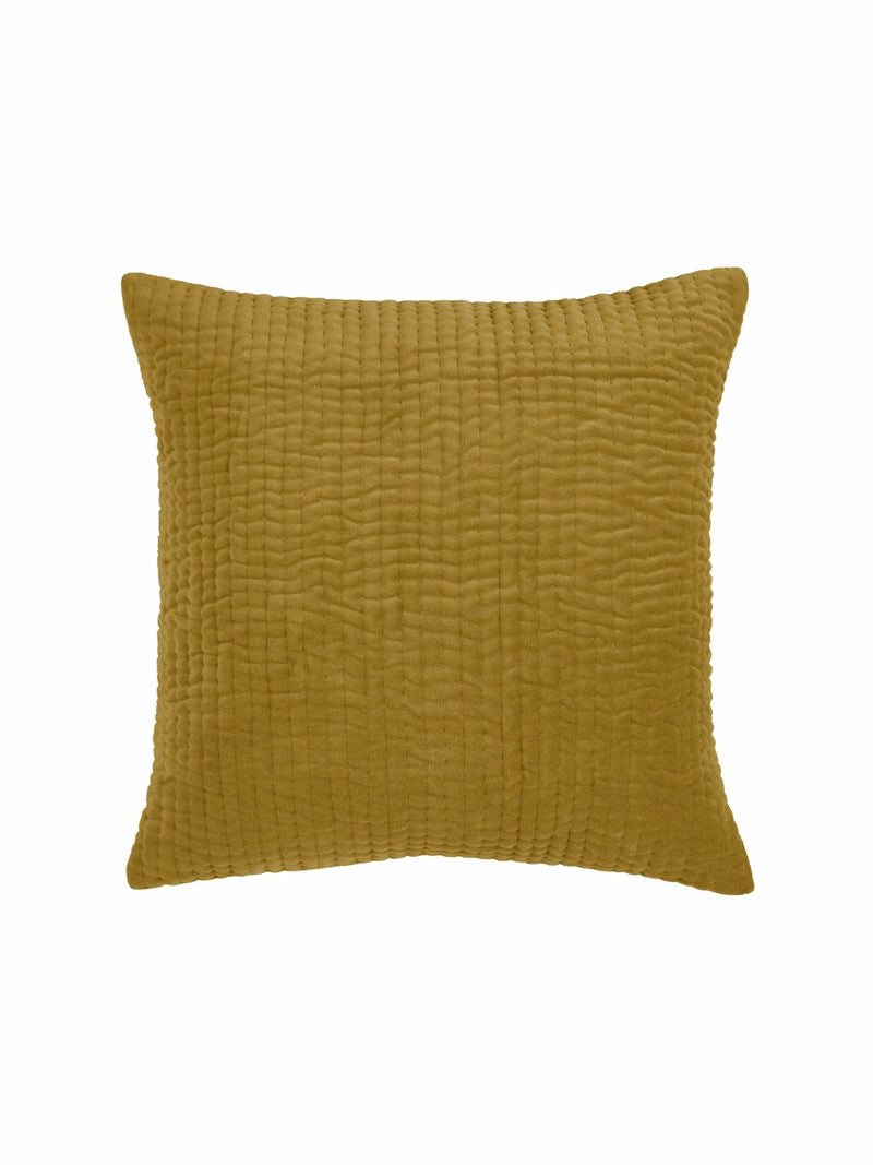 Voyage mustard yellow velvet cushion 50x50cm, UK version