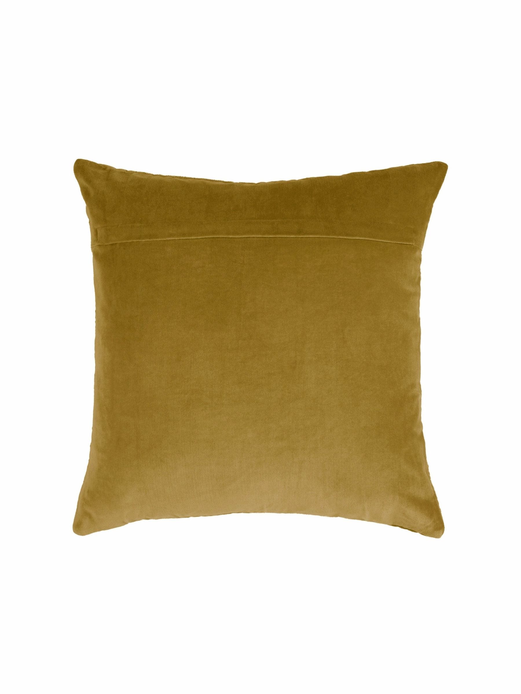 Voyage mustard yellow velvet cushion 50x50cm, UK version