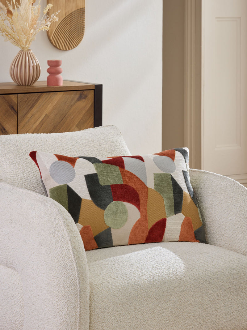 Orange cut velvet cushion 59x59cm - British product