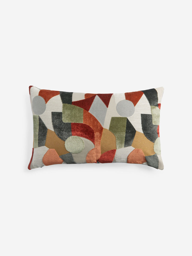 Orange cut velvet cushion 59x59cm - British product