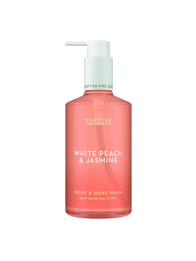 Next Scottish Fine Soaps White Peach & Jasmine Body & Hand Wash 300ml Pump Bottle- Buy online at McGrocer