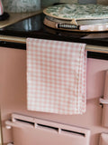 Avalon Home pink gingham tea towel - British product