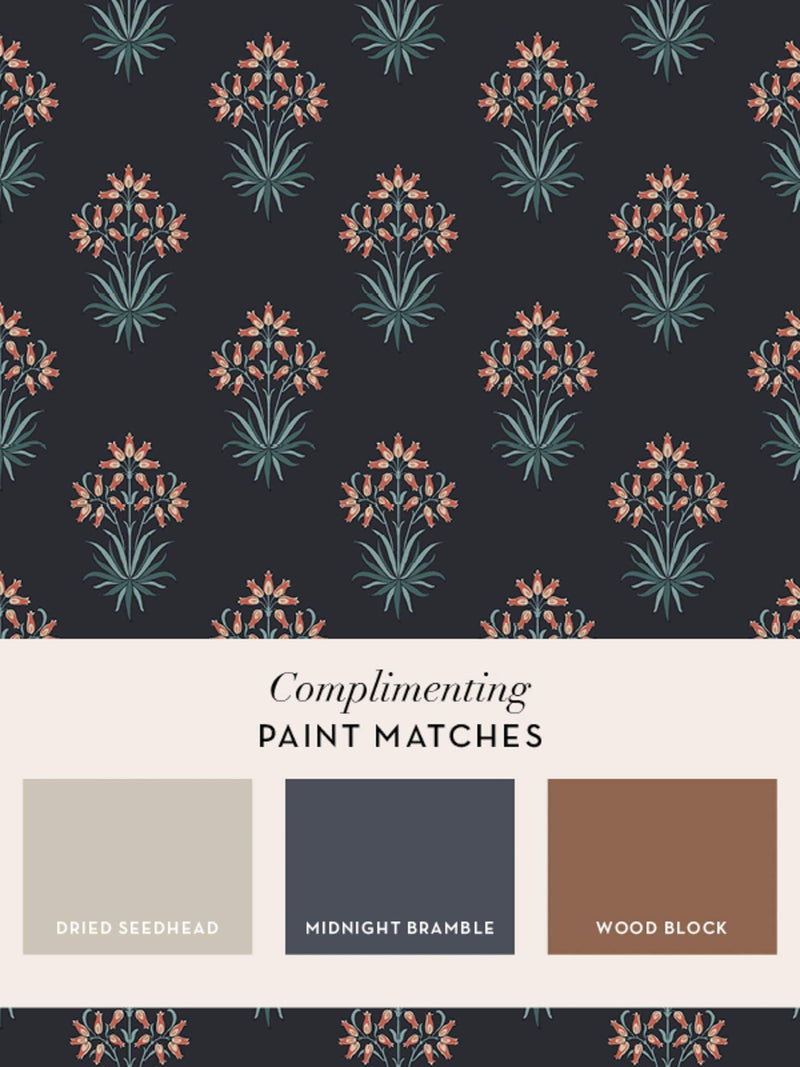 William Morris Midnight Hyacinth wallpaper 10m roll (British brand)