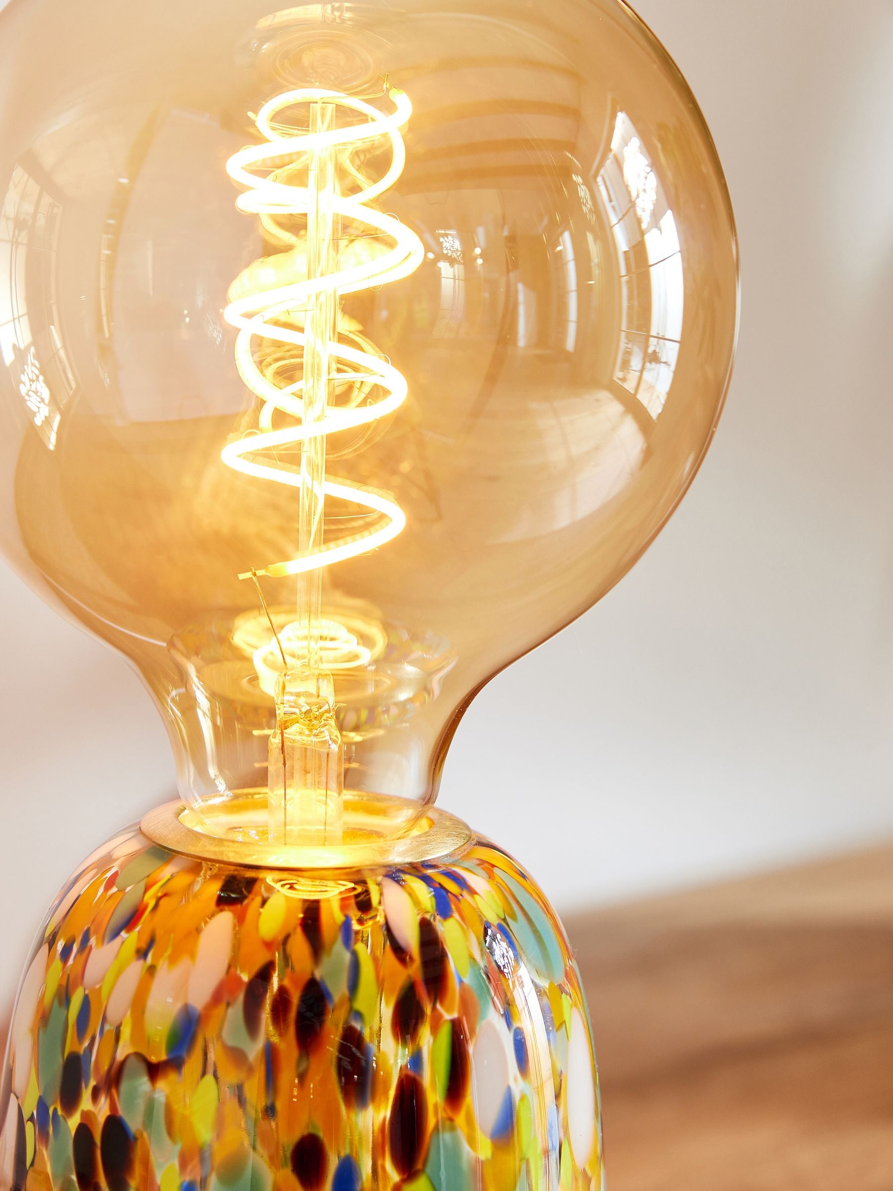 Colour Confetti table lamp glass base 25.5cm imported from the UK