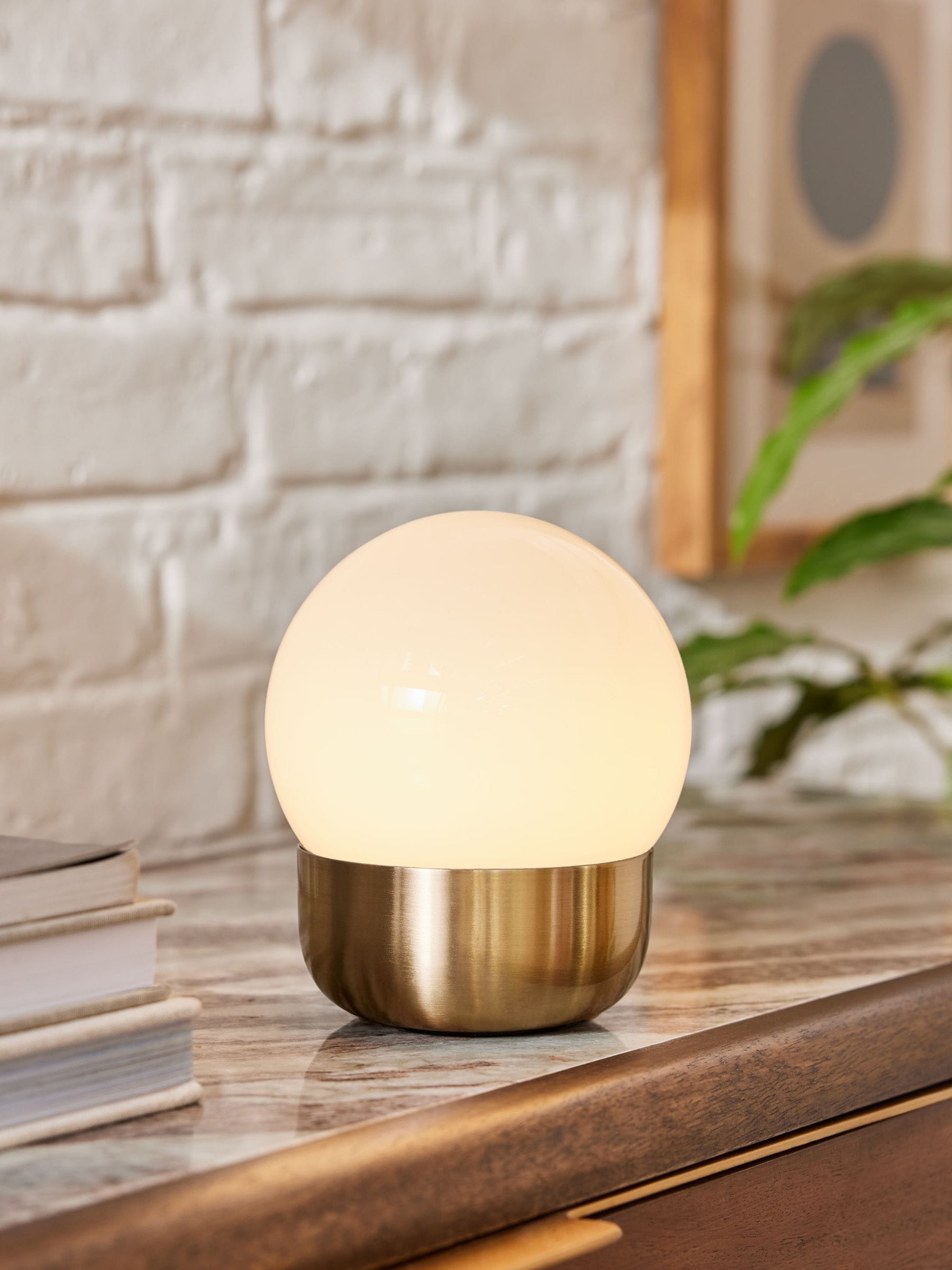 Brass Pod Rechargeable Touch Wireless Table Lamp