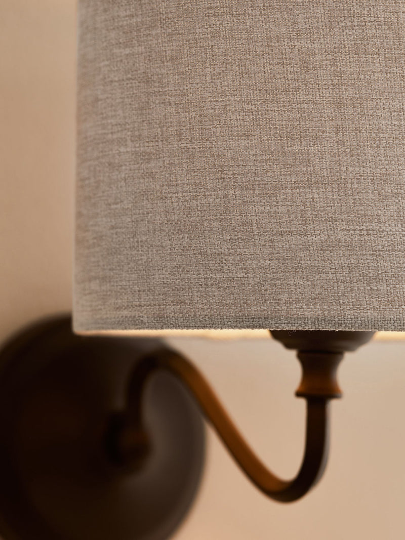 Burford black wall light with brushed chrome finish, imported from the UK