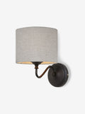 Burford black wall light with brushed chrome finish, imported from the UK