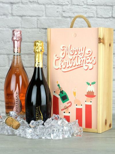 Nächster LeBonVin Bottega Schaumwein Duo Weihnachtliche Holzkiste - Online bei McGrocer kaufen
