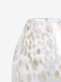 White and gold large confetti glass flower vase (British brand)
