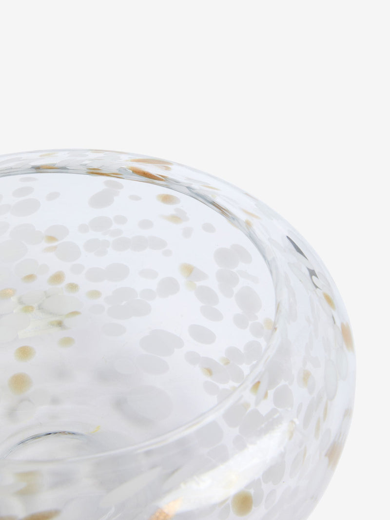 White/Gold Confetti Glass Bowl