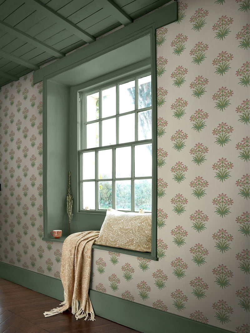 William Morris At Home Pink Cedar Hyacinth Flower 10M Wallpaper
