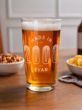 PMC personalised pint glass, UK version