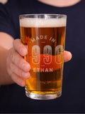 PMC personalised pint glass, UK version