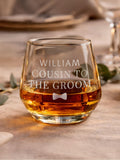 PMC personalised wedding whisky glass 7.5cm, imported from the UK