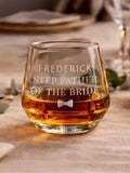 PMC personalised wedding whisky glass 7.5cm, imported from the UK