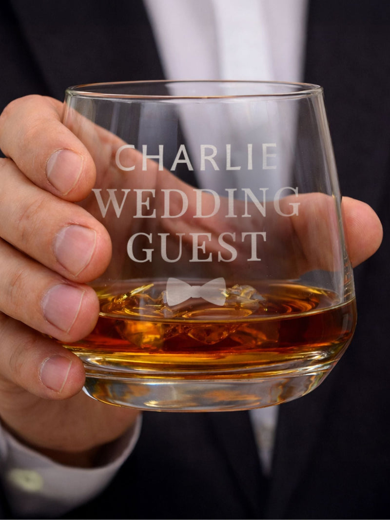 PMC personalised wedding whisky glass 7.5cm, imported from the UK