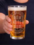 PMC personalised brewery style pint glass, imported from the UK