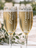 PMC bride flute glass personalised (British brand)