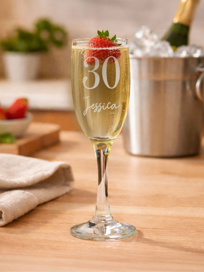 Next PMC Personalised Big Age & Name Flute Glass- Buy online at McGrocer