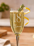 PMC personalised big age name glass flute 5cm, imported from the UK