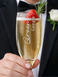 PMC personalised groom flute glass 5cm - British product
