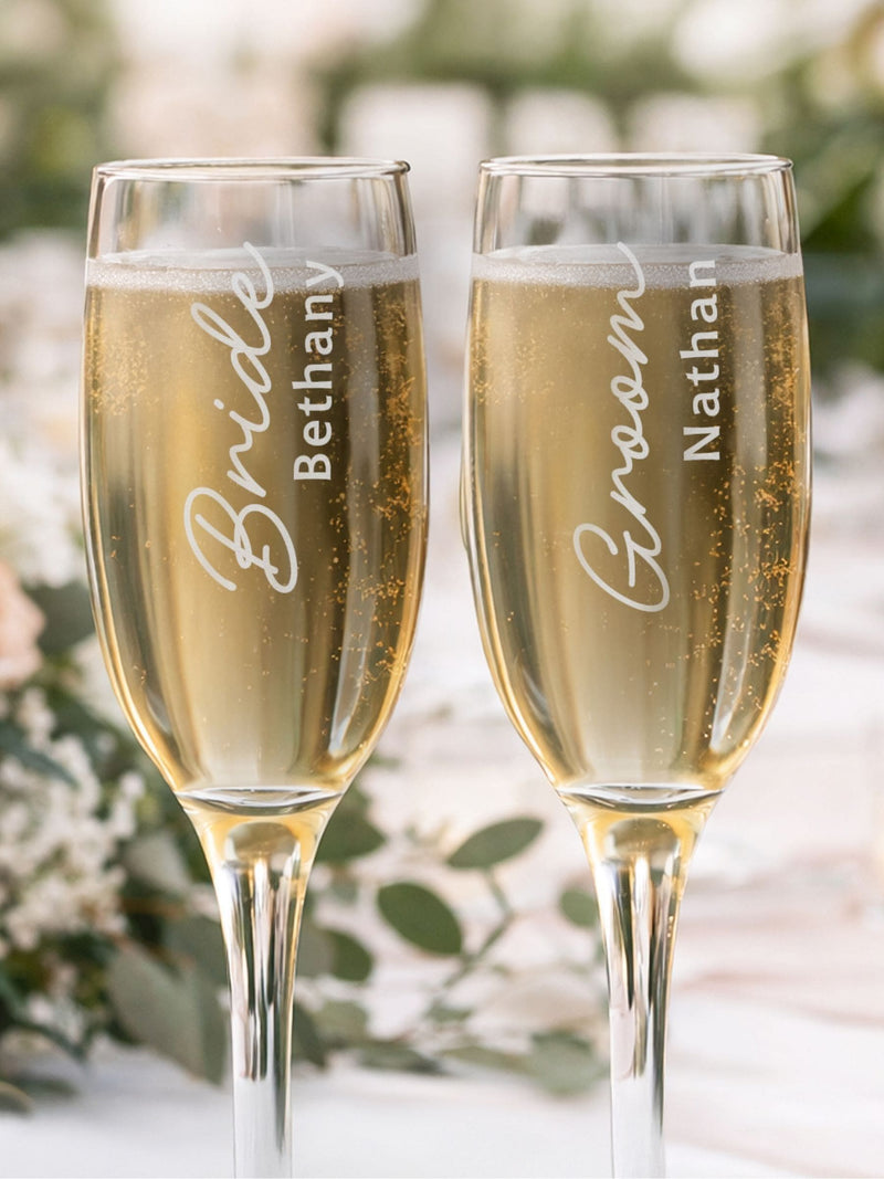 PMC personalised groom flute glass 5cm - British product