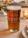 PMC personalised best man pint glass 8.5cm (British brand)