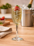 PMC personalised bow flute glass - British product