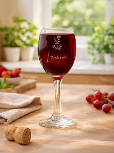 Next PMC Personalised Flower Motif Wine Glass- Buy online at McGrocer