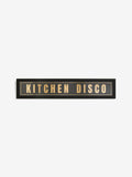Black and gold Kitchen Disco framed wall art, 14x71cm - British product